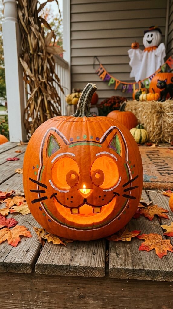 Adorable Cat Pumpkin Carving Ideas