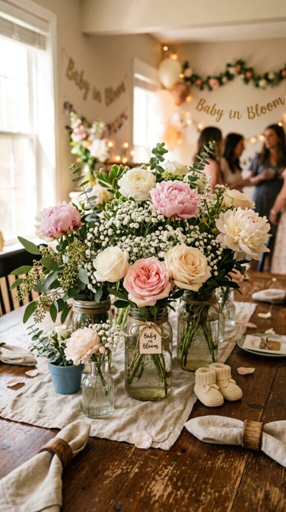 baby in bloom shower table decor ideas