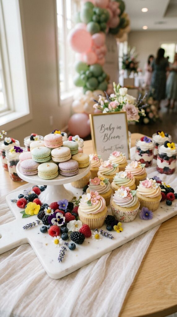 baby in bloom shower table decor