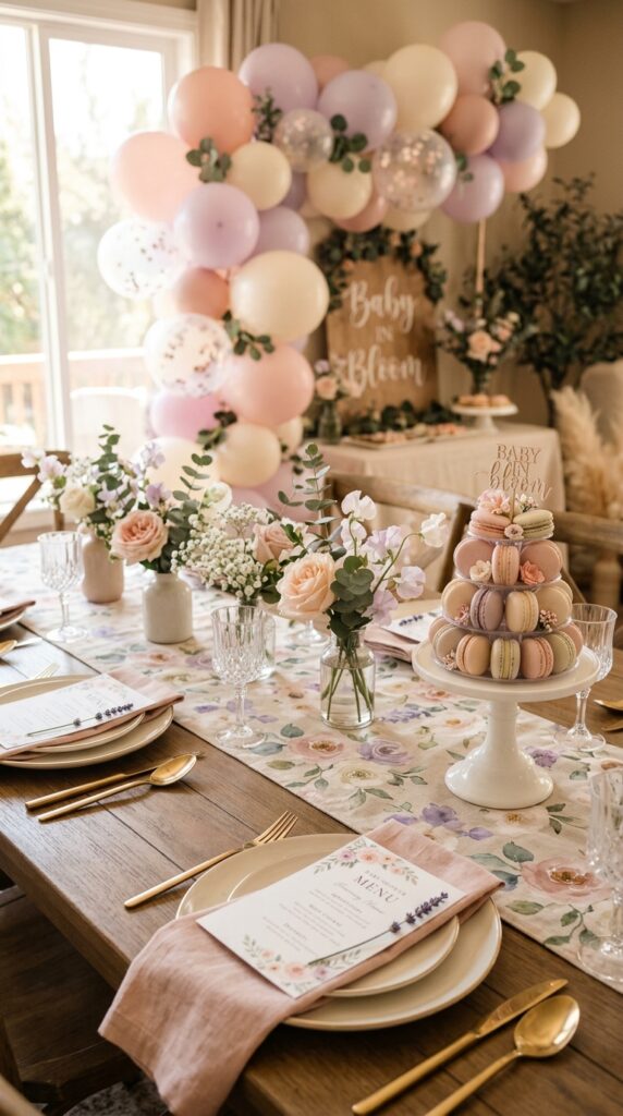 baby in bloom shower table decor