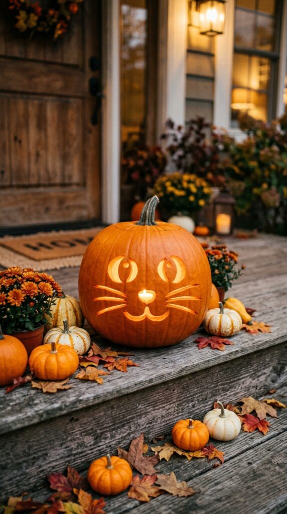 Adorable Cat Pumpkin Carving Ideas