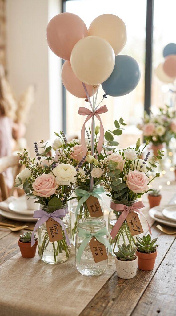 baby in bloom shower table decor