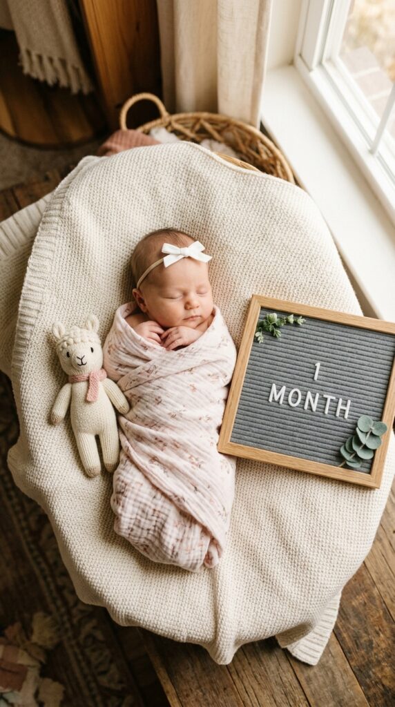 One Month Baby Photoshoot Ideas