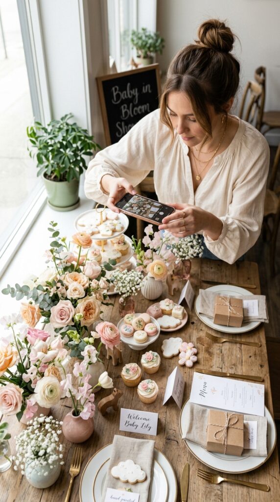 baby in bloom shower table decor